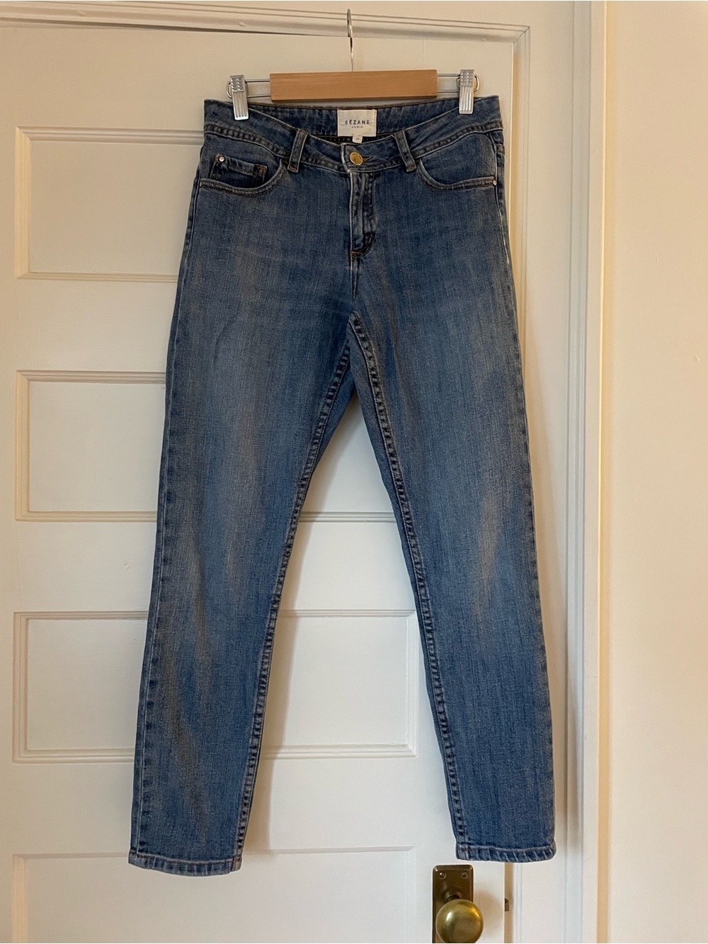 Sezane Slim Parfait Denim, Size 27, Bleu Clair color way